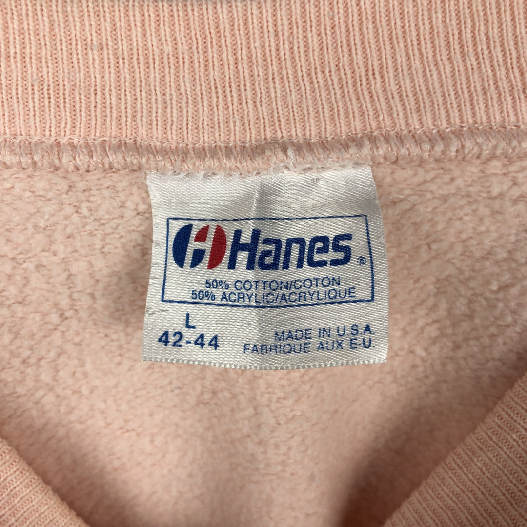 Vintage 1980'S Hanes blue tag print sweatshirt, made in the USA, size L, men's cotton coral Vintage Second Hand