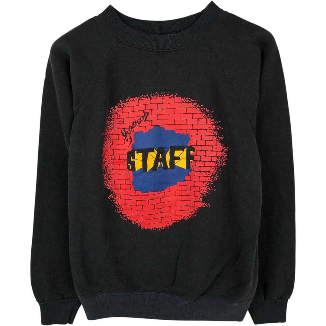 Printed sweatshirt, women's size L (approx.) unclear black type Vintage Second Hand