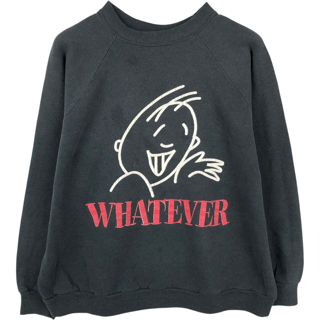 90'S Hanes HerWay Print Sweatshirt, Women's Size XL (approx.), Vintage cotton black type Vintage Second Hand