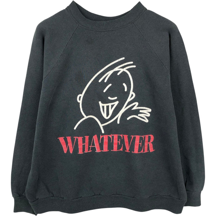 90'S Hanes HerWay Print Sweatshirt, Women's Size XL (approx.), Vintage cotton black type Vintage Second Hand