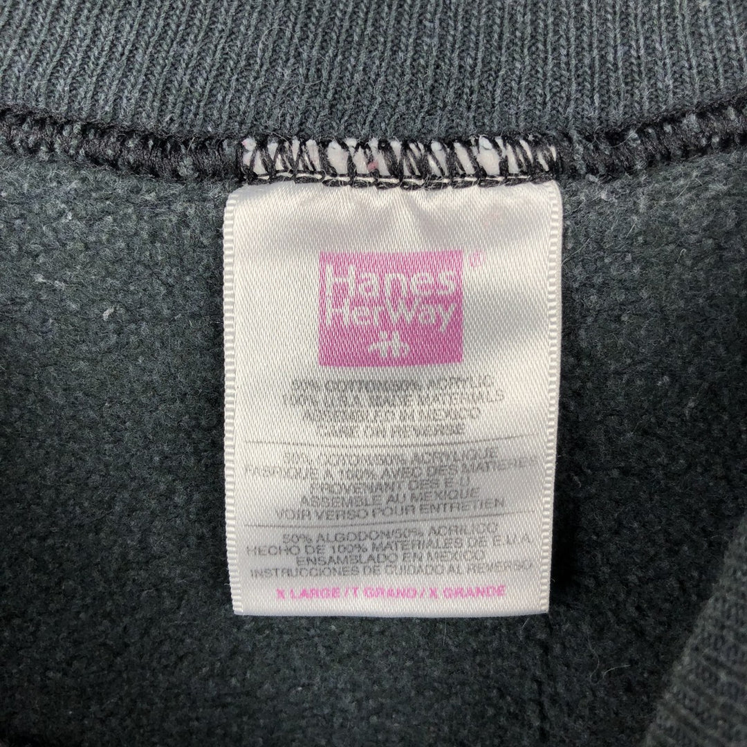 90'S Hanes HerWay Print Sweatshirt, Women's Size XL (approx.), Vintage cotton black type Vintage Second Hand