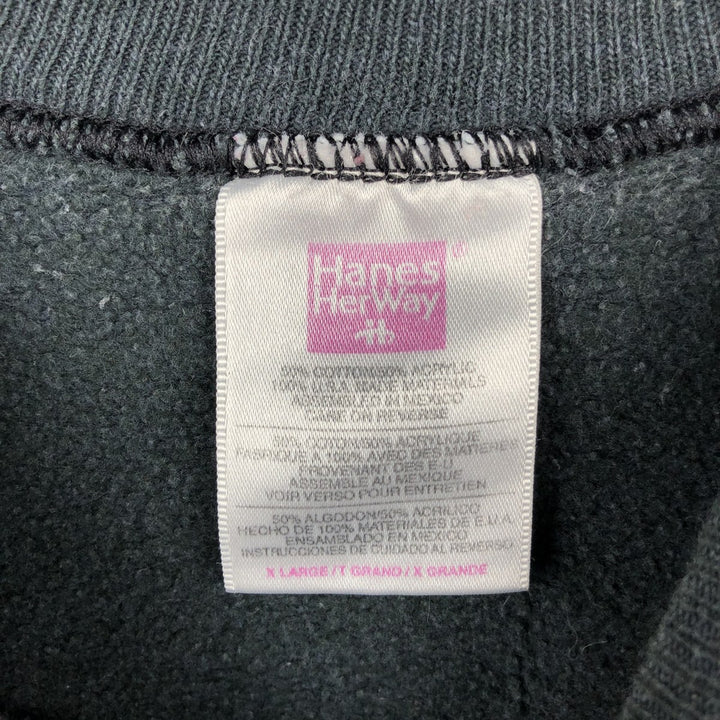 90'S Hanes HerWay Print Sweatshirt, Women's Size XL (approx.), Vintage cotton black type Vintage Second Hand