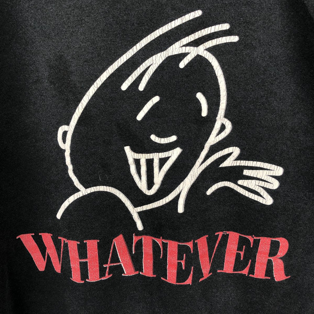 90'S Hanes HerWay Print Sweatshirt, Women's Size XL (approx.), Vintage cotton black type Vintage Second Hand