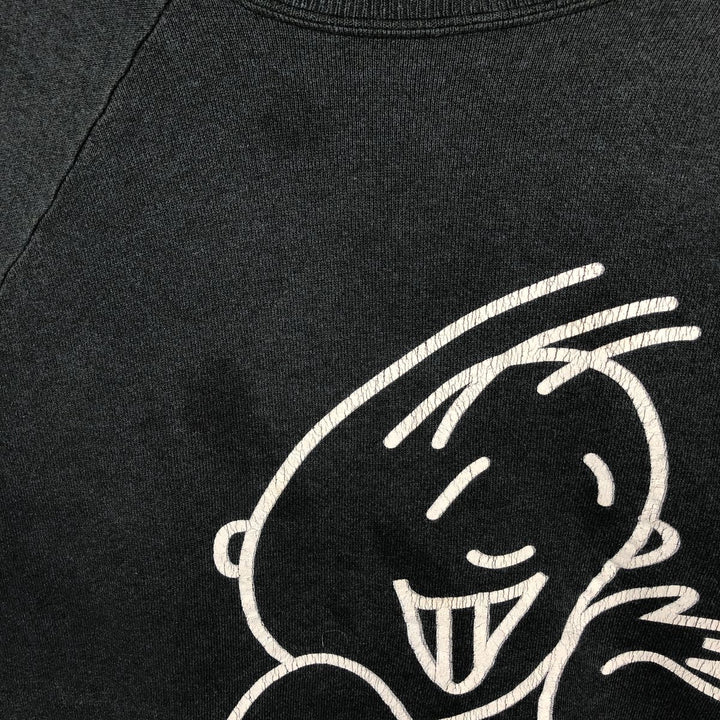 90'S Hanes HerWay Print Sweatshirt, Women's Size XL (approx.), Vintage cotton black type Vintage Second Hand
