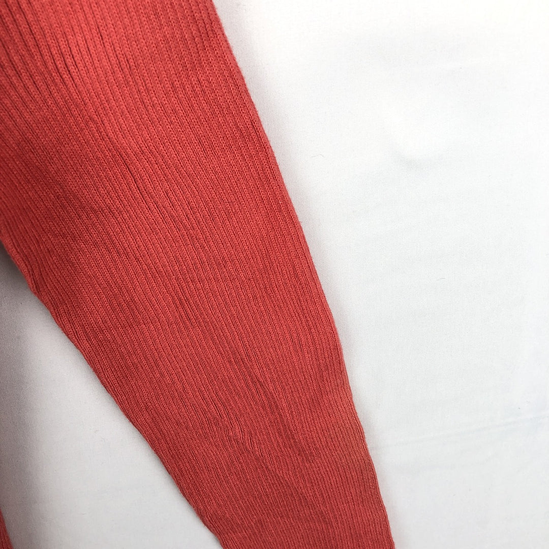 PETITE SOPHISTICATE Rib-knit Cotton Cardigan, Made in England, Women's Size M (approx.) cotton coral Vintage Second Hand