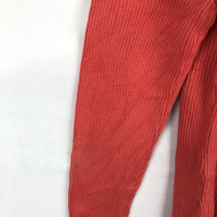 PETITE SOPHISTICATE Rib-knit Cotton Cardigan, Made in England, Women's Size M (approx.) cotton coral Vintage Second Hand