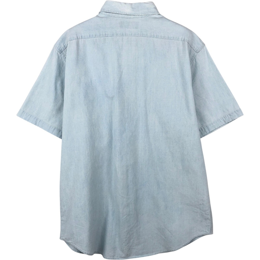 Ralph Lauren POLO by Ralph Lauren Short-Sleeve Cotton Shirt, Men's Size L (approx.) cotton Blue type light blue Vintage Second Hand