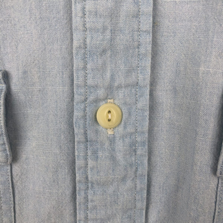 Ralph Lauren POLO by Ralph Lauren Short-Sleeve Cotton Shirt, Men's Size L (approx.) cotton Blue type light blue Vintage Second Hand