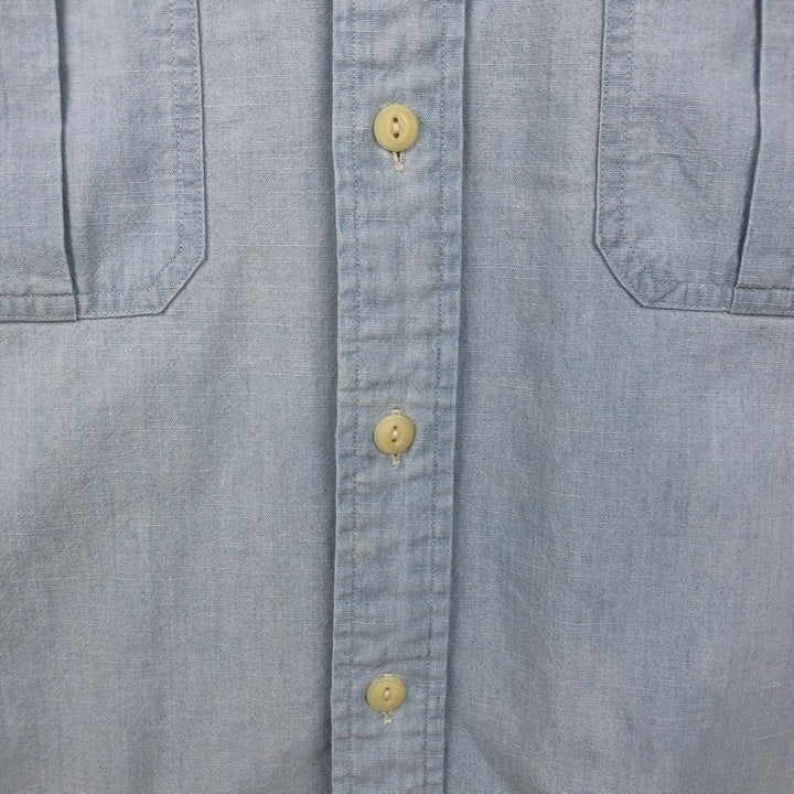 Ralph Lauren POLO by Ralph Lauren Short-Sleeve Cotton Shirt, Men's Size L (approx.) cotton Blue type light blue Vintage Second Hand