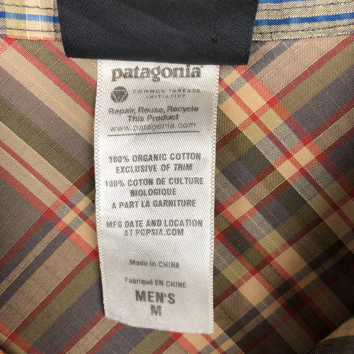 Patagonia ORGANIC COTTON 52251FA12 Check Pattern Long Sleeve Western Shirt (Men's Size M) Organic cotton navy blue type Vintage Second Hand