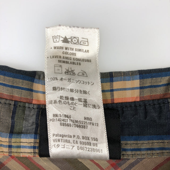 Patagonia ORGANIC COTTON 52251FA12 Check Pattern Long Sleeve Western Shirt (Men's Size M) Organic cotton navy blue type Vintage Second Hand