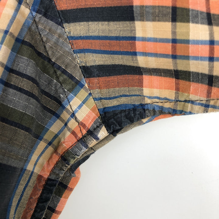 Patagonia ORGANIC COTTON 52251FA12 Check Pattern Long Sleeve Western Shirt (Men's Size M) Organic cotton navy blue type Vintage Second Hand