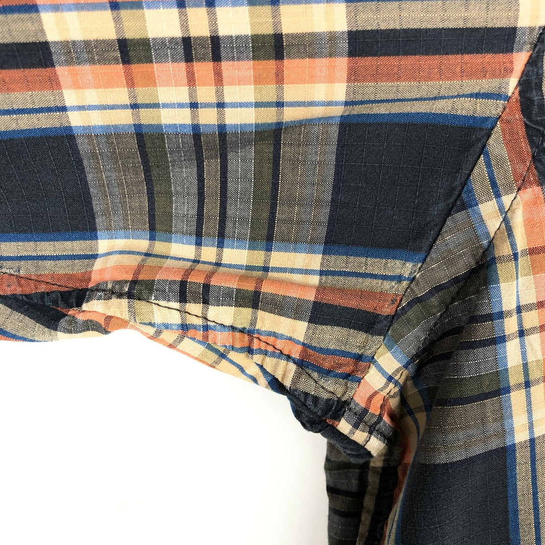 Patagonia ORGANIC COTTON 52251FA12 Check Pattern Long Sleeve Western Shirt (Men's Size M) Organic cotton navy blue type Vintage Second Hand