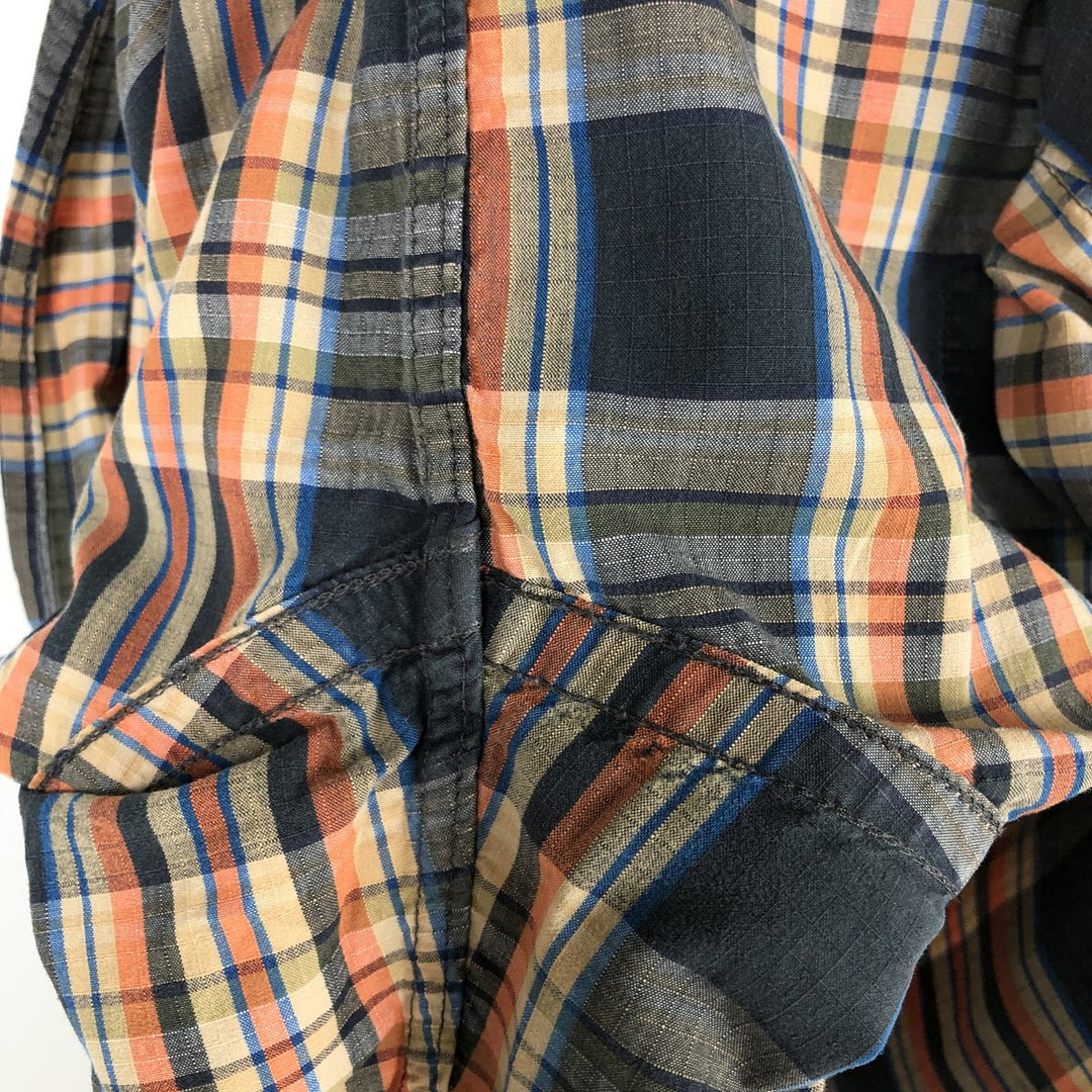Patagonia ORGANIC COTTON 52251FA12 Check Pattern Long Sleeve Western Shirt (Men's Size M) Organic cotton navy blue type Vintage Second Hand