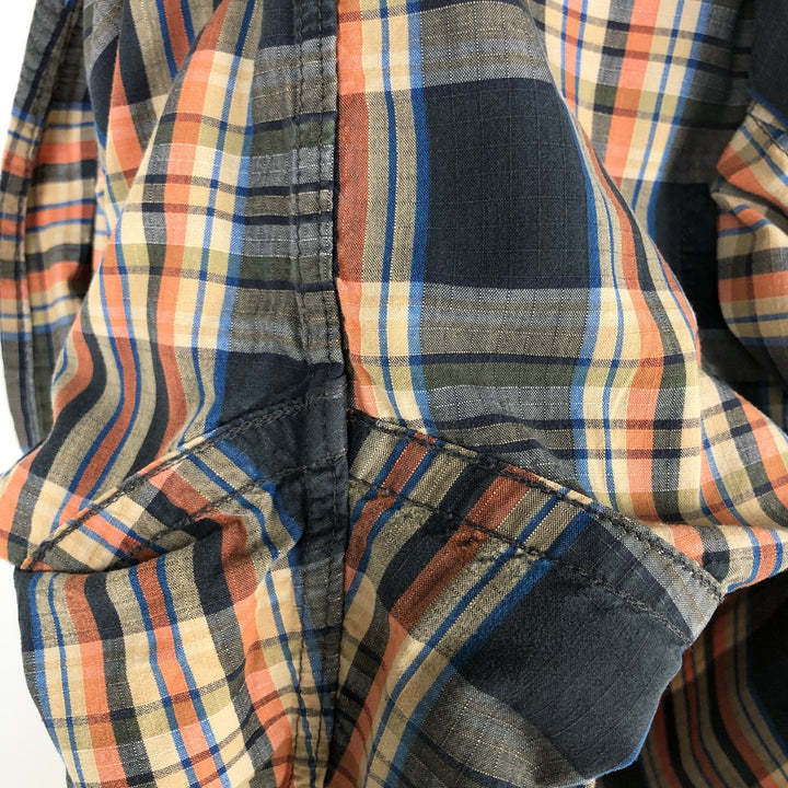 Patagonia ORGANIC COTTON 52251FA12 Check Pattern Long Sleeve Western Shirt (Men's Size M) Organic cotton navy blue type Vintage Second Hand