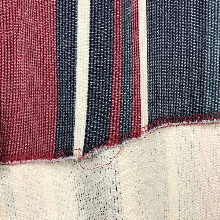 80s-90'S Wrangler Multi-Stripe Long-Sleeve Western Shirt, Made in USA, Men's Size L (approx.) cotton navy blue type Vintage Second Hand