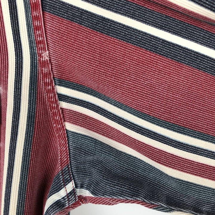 80s-90'S Wrangler Multi-Stripe Long-Sleeve Western Shirt, Made in USA, Men's Size L (approx.) cotton navy blue type Vintage Second Hand