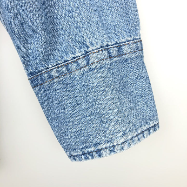 Wrangler Long Sleeve Denim Western Shirt, Men's Size L unclear blue type Vintage Second Hand