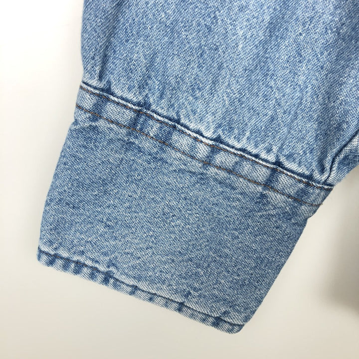 Wrangler Long Sleeve Denim Western Shirt, Men's Size L unclear blue type Vintage Second Hand