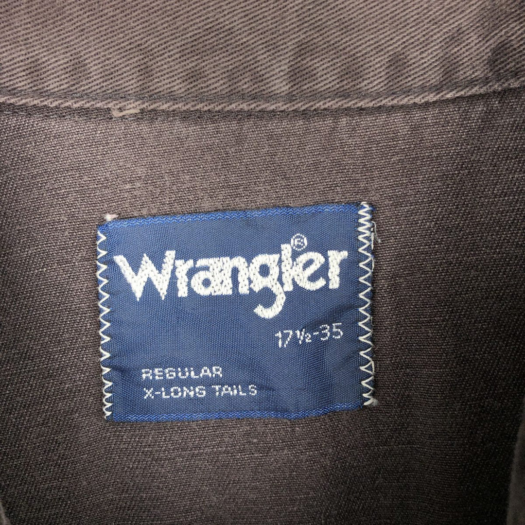 Wrangler Long Sleeve Denim Western Shirt, Men's XL unclear brown type Vintage Second Hand