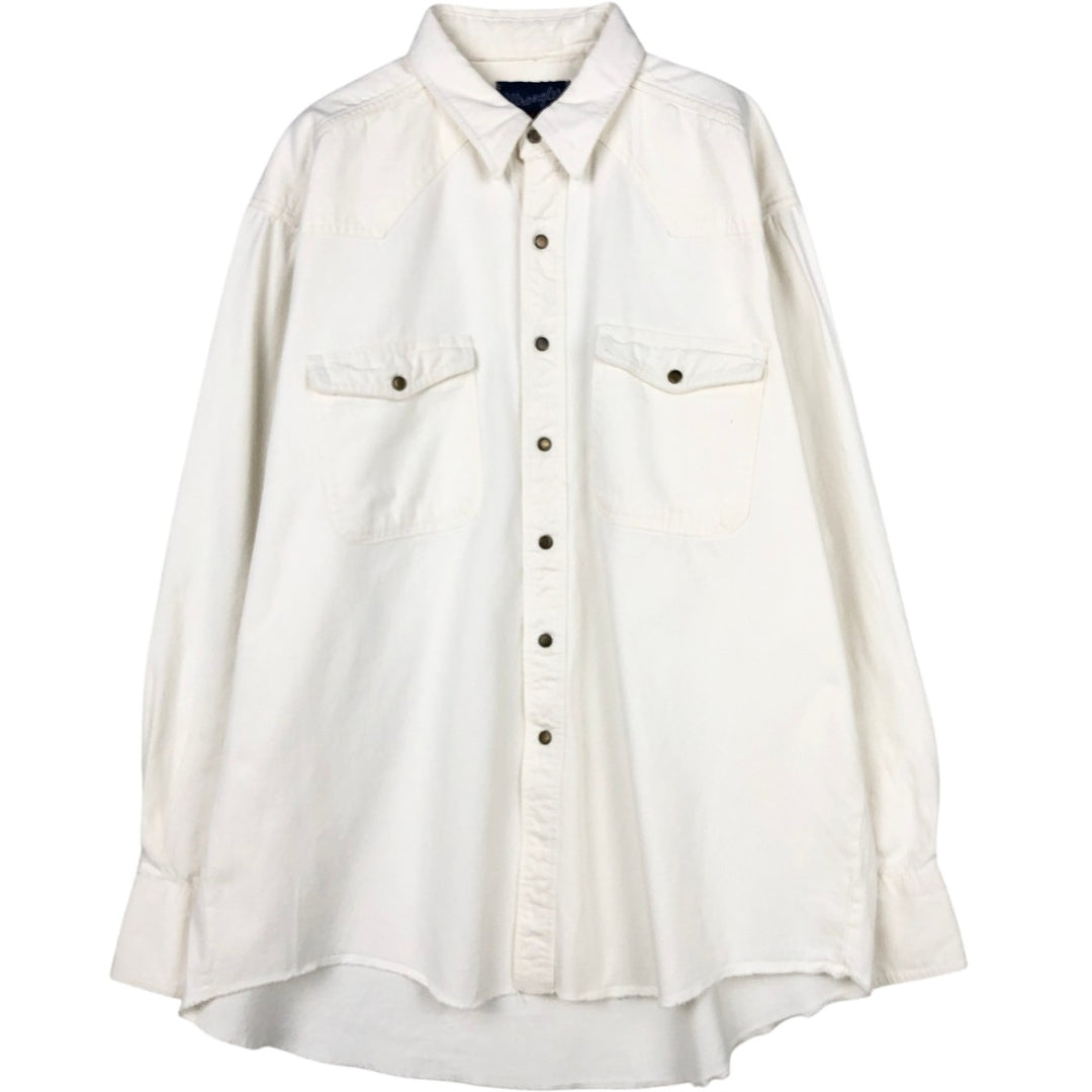 Wrangler Long Sleeve Denim Western Shirt, Men's XL unclear white type Vintage Second Hand