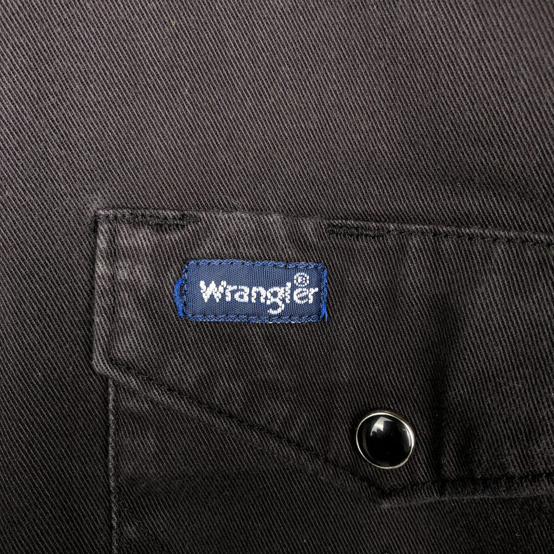 Wrangler Long Sleeve Denim Western Shirt, Men's Size L cotton black type Vintage Second Hand