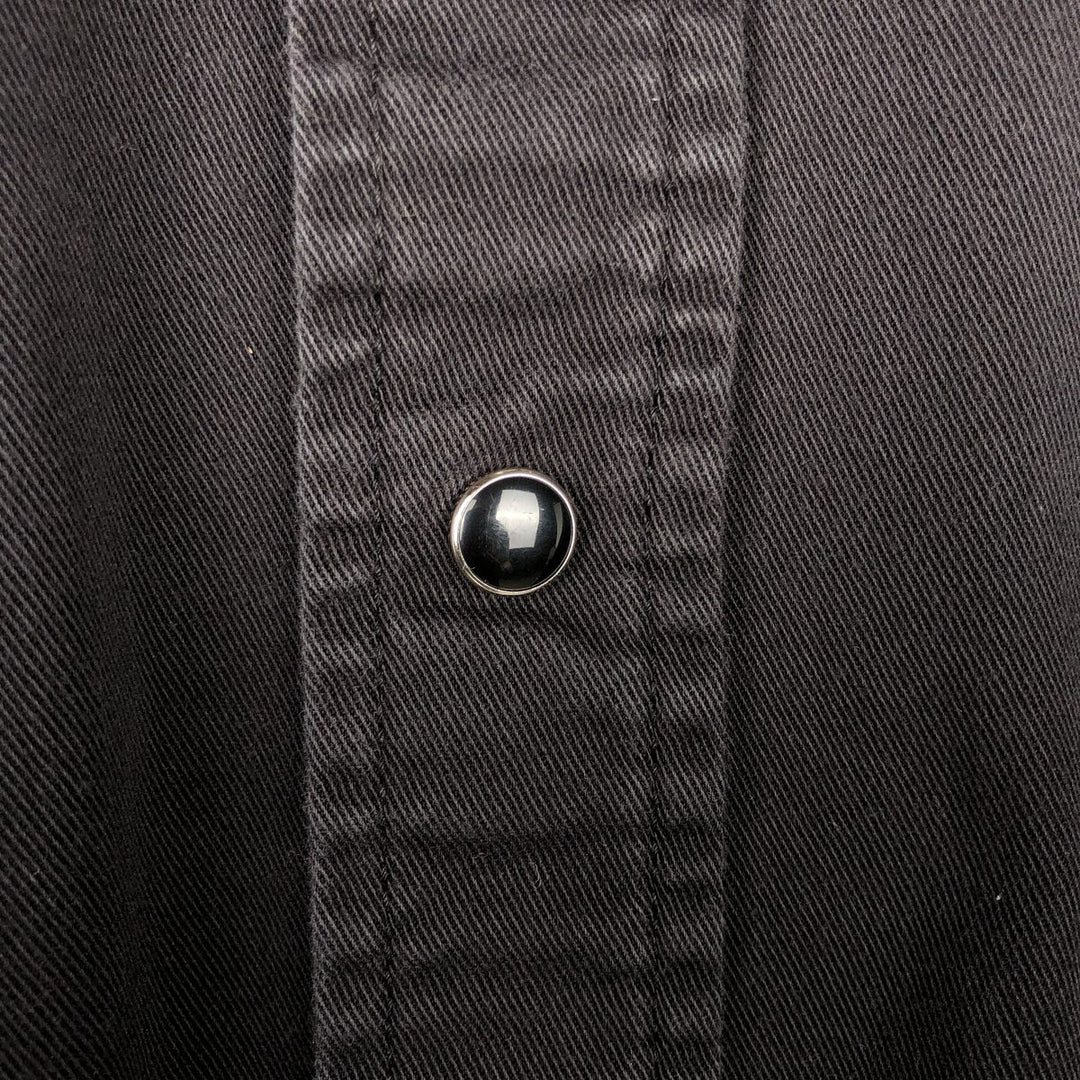 Wrangler Long Sleeve Denim Western Shirt, Men's Size L cotton black type Vintage Second Hand