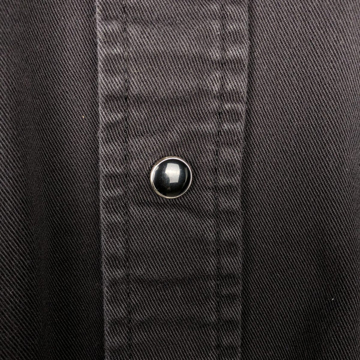 Wrangler Long Sleeve Denim Western Shirt, Men's Size L cotton black type Vintage Second Hand