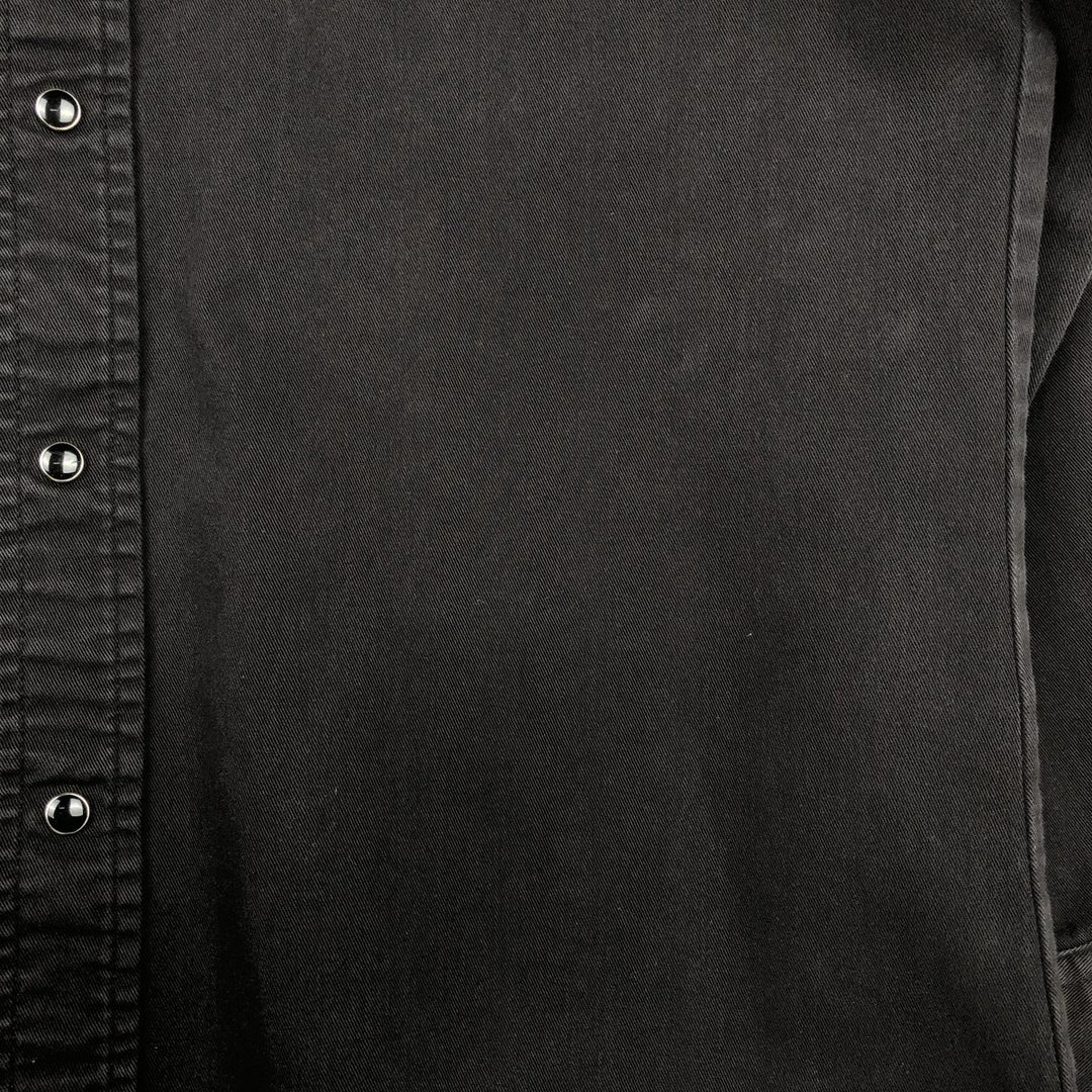 Wrangler Long Sleeve Denim Western Shirt, Men's Size L cotton black type Vintage Second Hand