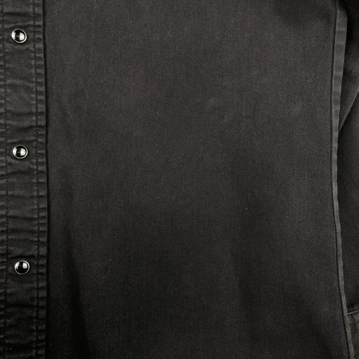 Wrangler Long Sleeve Denim Western Shirt, Men's Size L cotton black type Vintage Second Hand