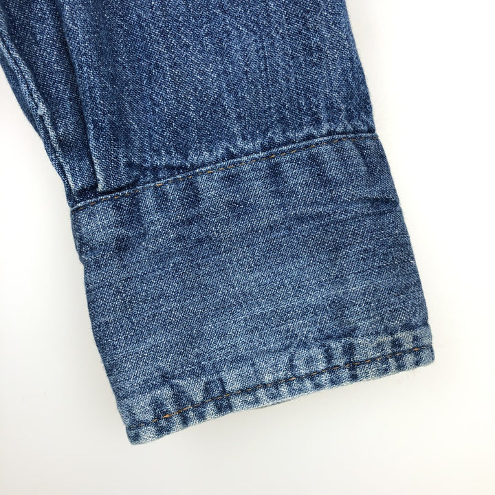 Five Brother DAKOTA Long-Sleeve Denim Western Shirt, Made in USA, Men's Size L (approx.) unclear blue type Vintage Second Hand