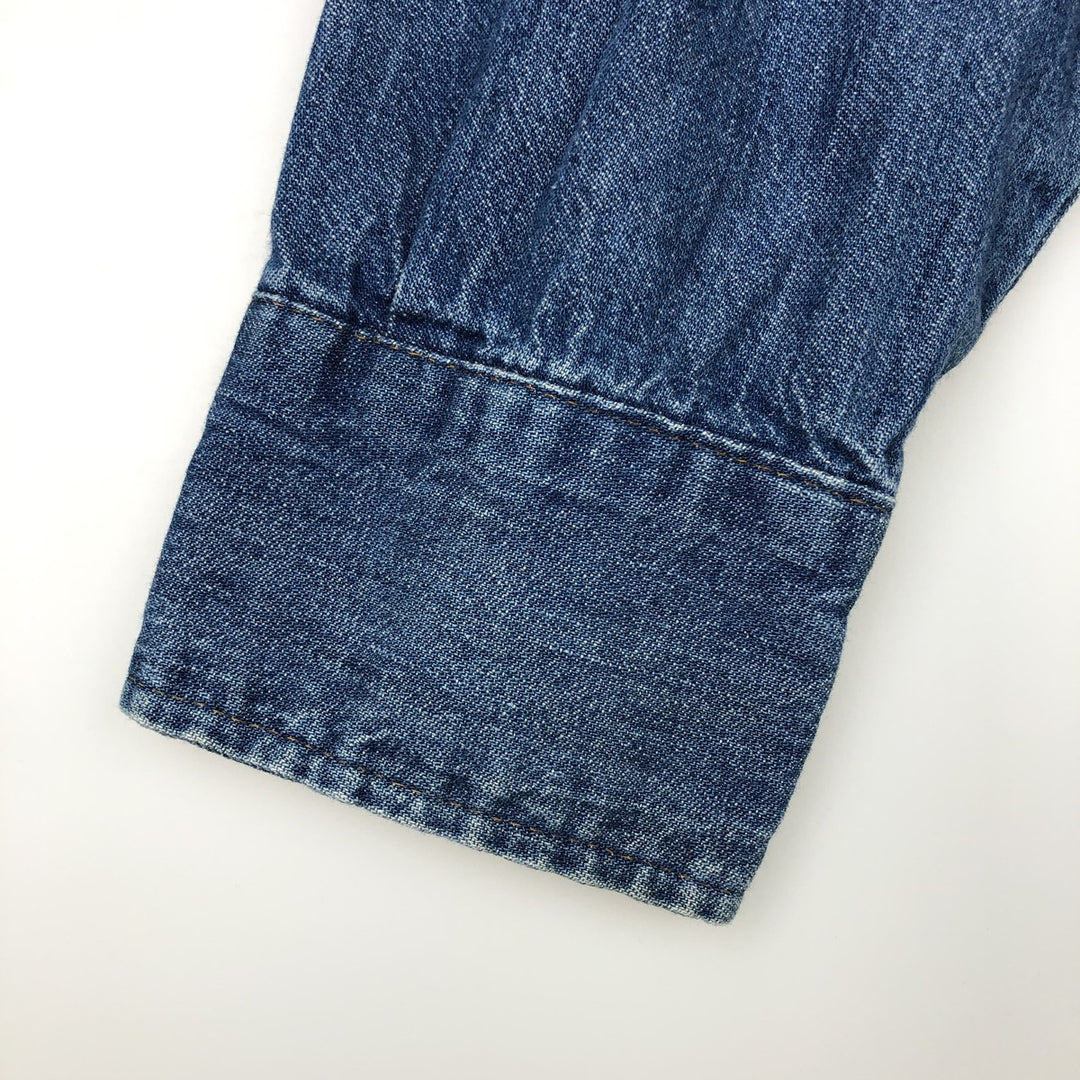 Five Brother DAKOTA Long-Sleeve Denim Western Shirt, Made in USA, Men's Size L (approx.) unclear blue type Vintage Second Hand