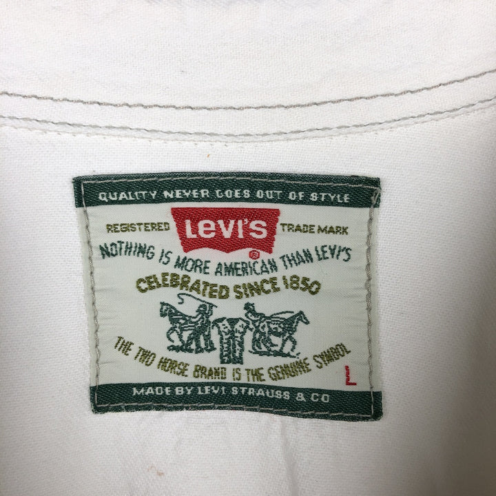 Levi's Long-Sleeve Denim Western Shirt, Men's Size L (approx.) cotton white type Vintage Second Hand