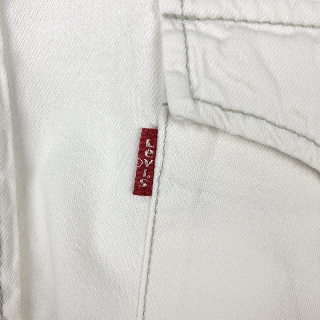 Levi's Long-Sleeve Denim Western Shirt, Men's Size L (approx.) cotton white type Vintage Second Hand