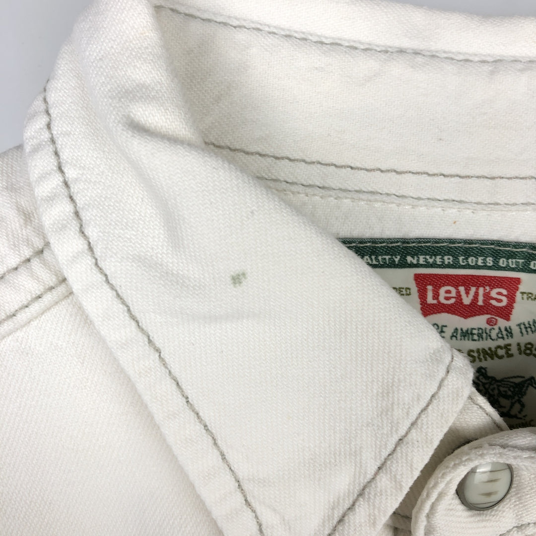 Levi's Long-Sleeve Denim Western Shirt, Men's Size L (approx.) cotton white type Vintage Second Hand