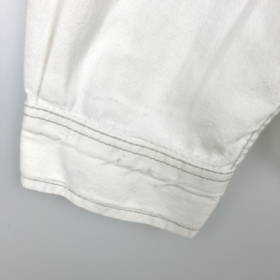 Levi's Long-Sleeve Denim Western Shirt, Men's Size L (approx.) cotton white type Vintage Second Hand