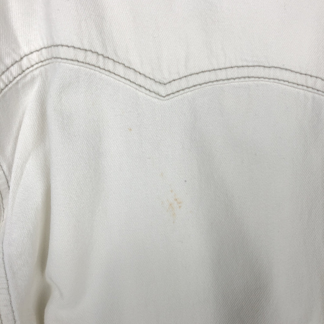 Levi's Long-Sleeve Denim Western Shirt, Men's Size L (approx.) cotton white type Vintage Second Hand