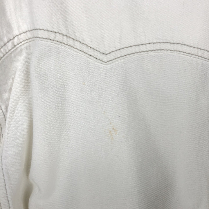 Levi's Long-Sleeve Denim Western Shirt, Men's Size L (approx.) cotton white type Vintage Second Hand