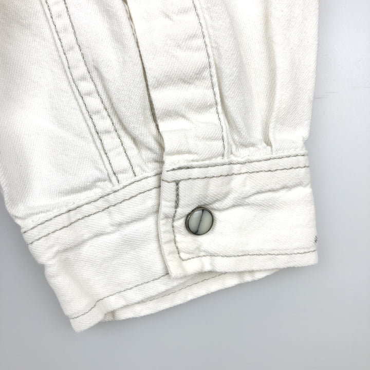 Levi's Long-Sleeve Denim Western Shirt, Men's Size L (approx.) cotton white type Vintage Second Hand