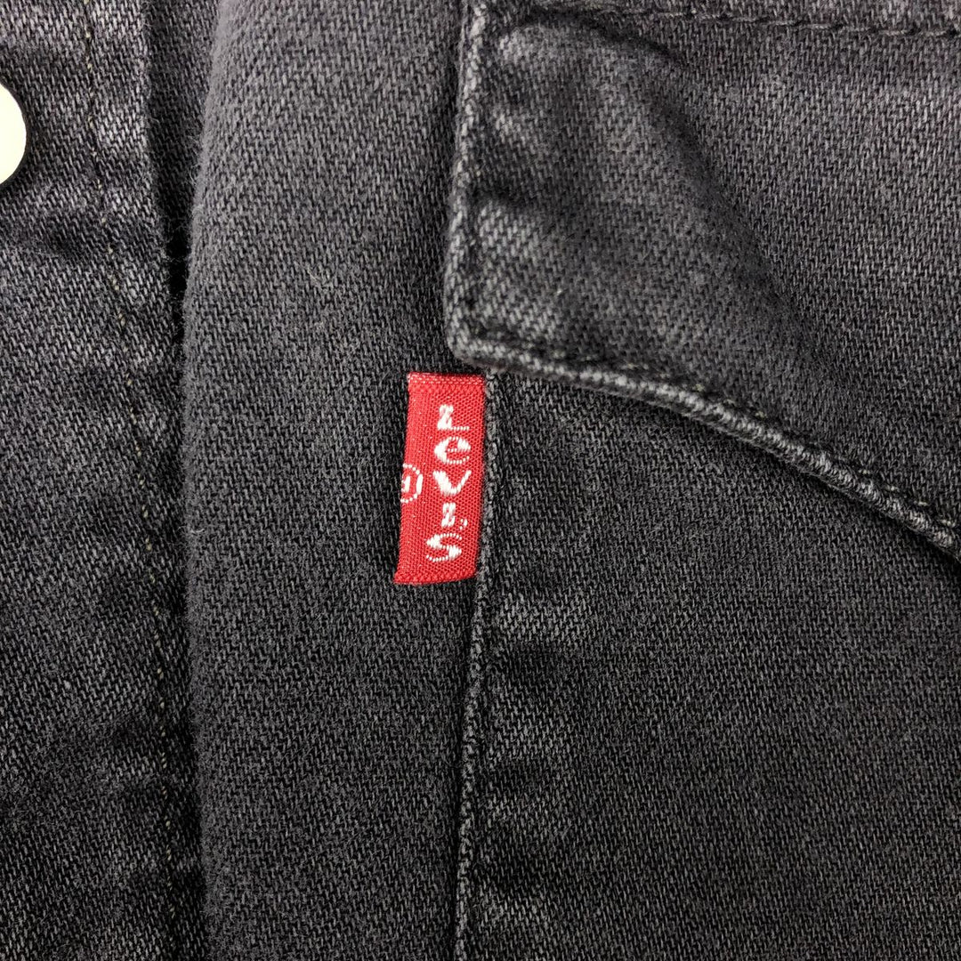 1990'S Levi's 60555-0565 Long-Sleeve Denim Western Shirt, Men's Size M (approx.) cotton black type Vintage Second Hand