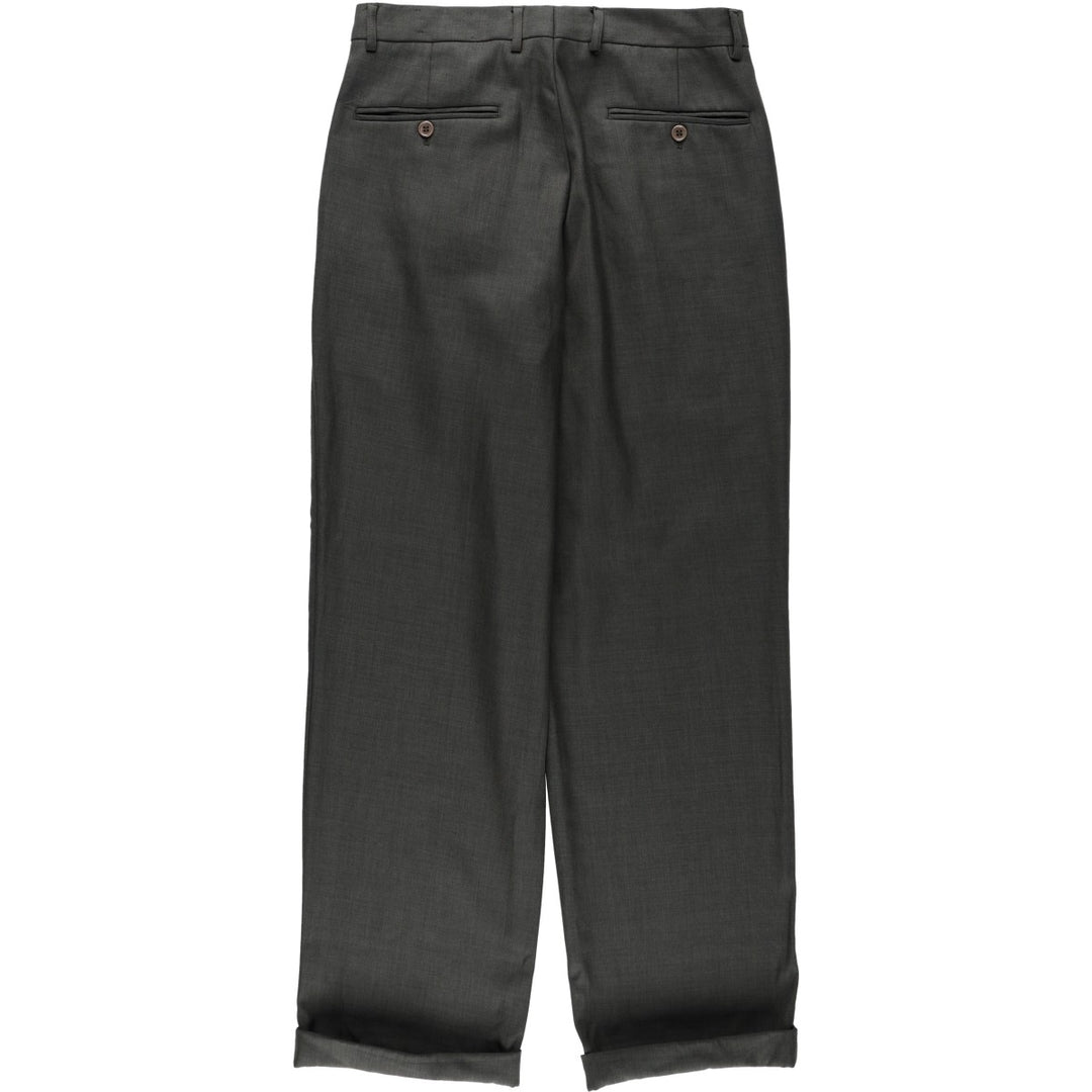 EDDIE DOMANI Two-Pleat Slacks Pants, Men's Size W31 (approx.) polyester Khaki type Vintage Second Hand