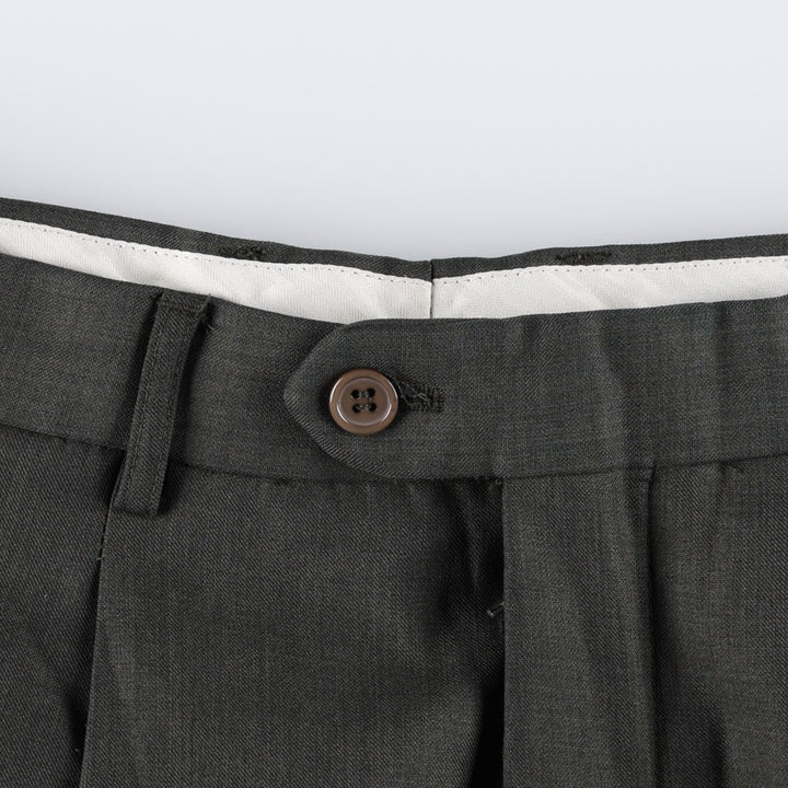 EDDIE DOMANI Two-Pleat Slacks Pants, Men's Size W31 (approx.) polyester Khaki type Vintage Second Hand