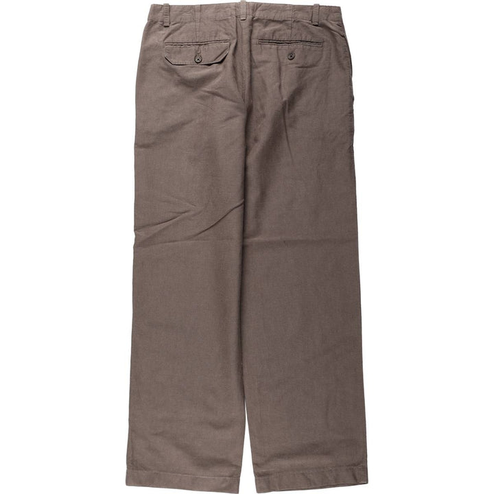 2000'S Banana Republic Modern Relaxed Fit Cotton x Linen Pants, Men's Size W34 (approx.) linen brown type Vintage Second Hand