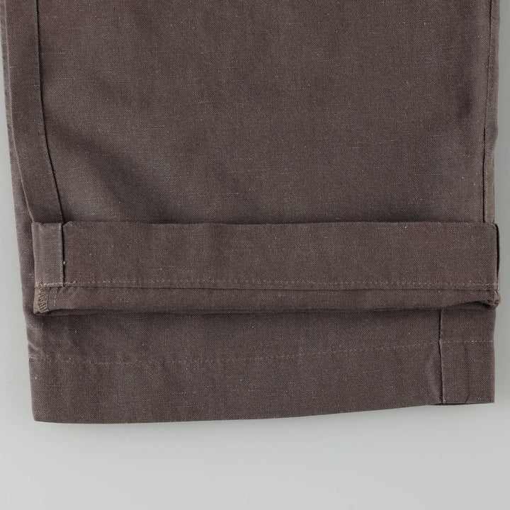 2000'S Banana Republic Modern Relaxed Fit Cotton x Linen Pants, Men's Size W34 (approx.) linen brown type Vintage Second Hand