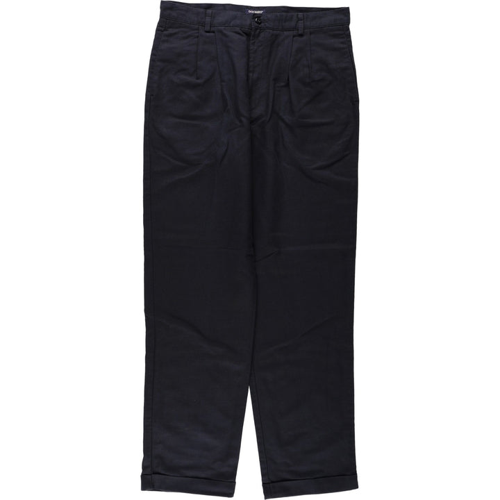 Dockers Khakis Two-Pleat Cotton x Linen Trousers, Men's Size W36 (approx.) linen navy blue type Vintage Second Hand