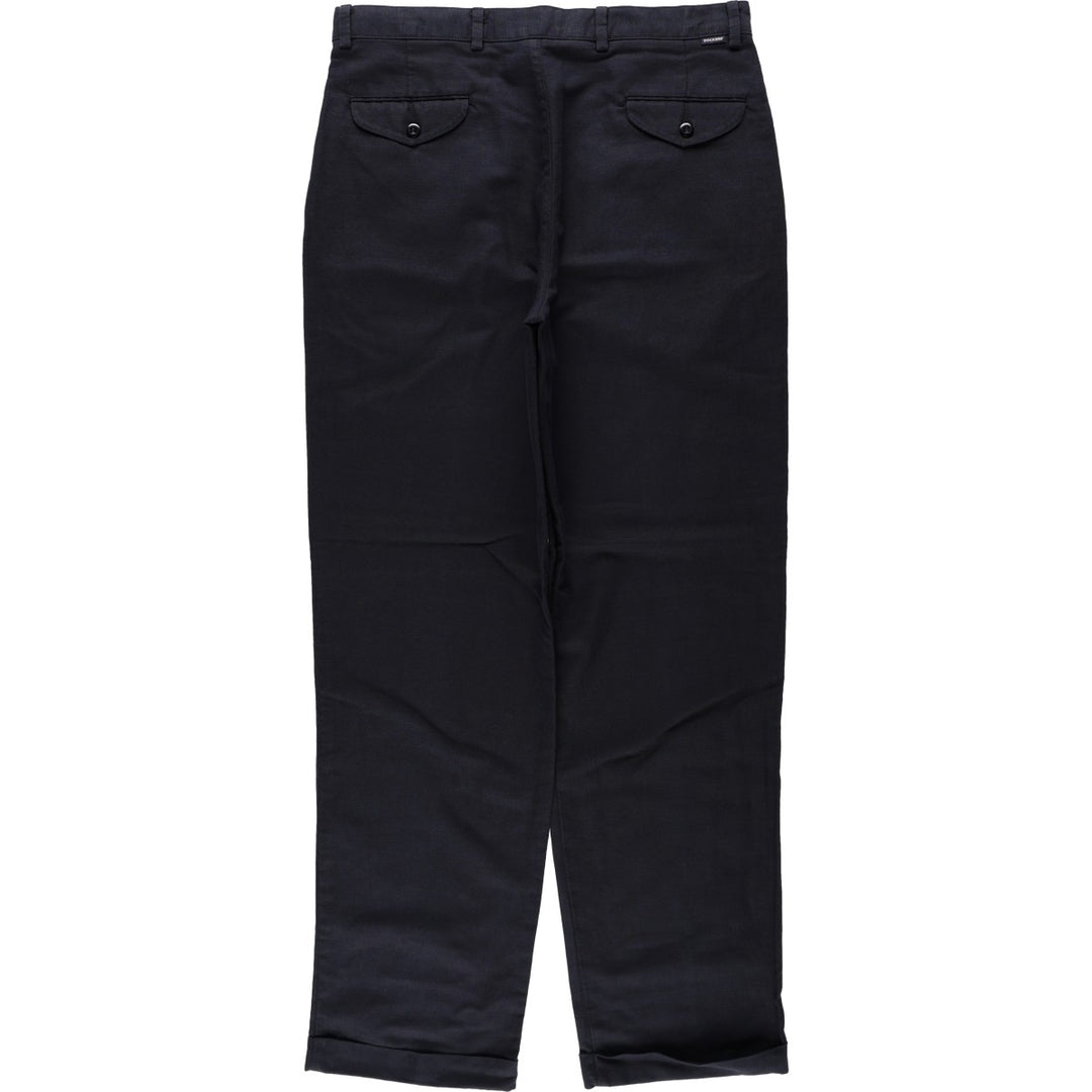 Dockers Khakis Two-Pleat Cotton x Linen Trousers, Men's Size W36 (approx.) linen navy blue type Vintage Second Hand
