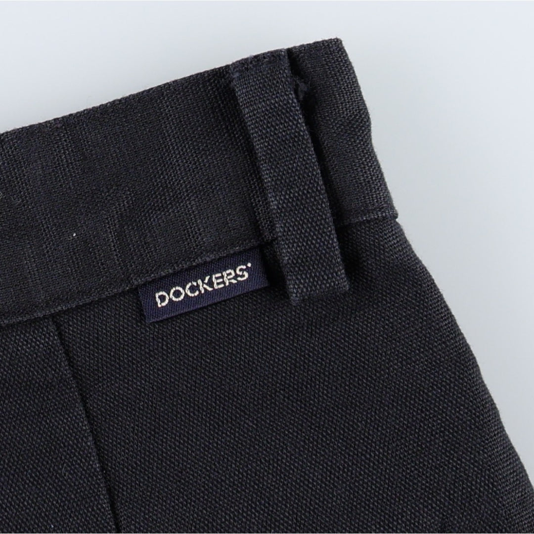 Dockers Khakis Two-Pleat Cotton x Linen Trousers, Men's Size W36 (approx.) linen navy blue type Vintage Second Hand