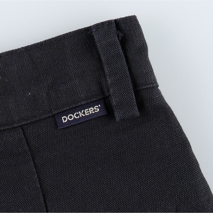 Dockers Khakis Two-Pleat Cotton x Linen Trousers, Men's Size W36 (approx.) linen navy blue type Vintage Second Hand