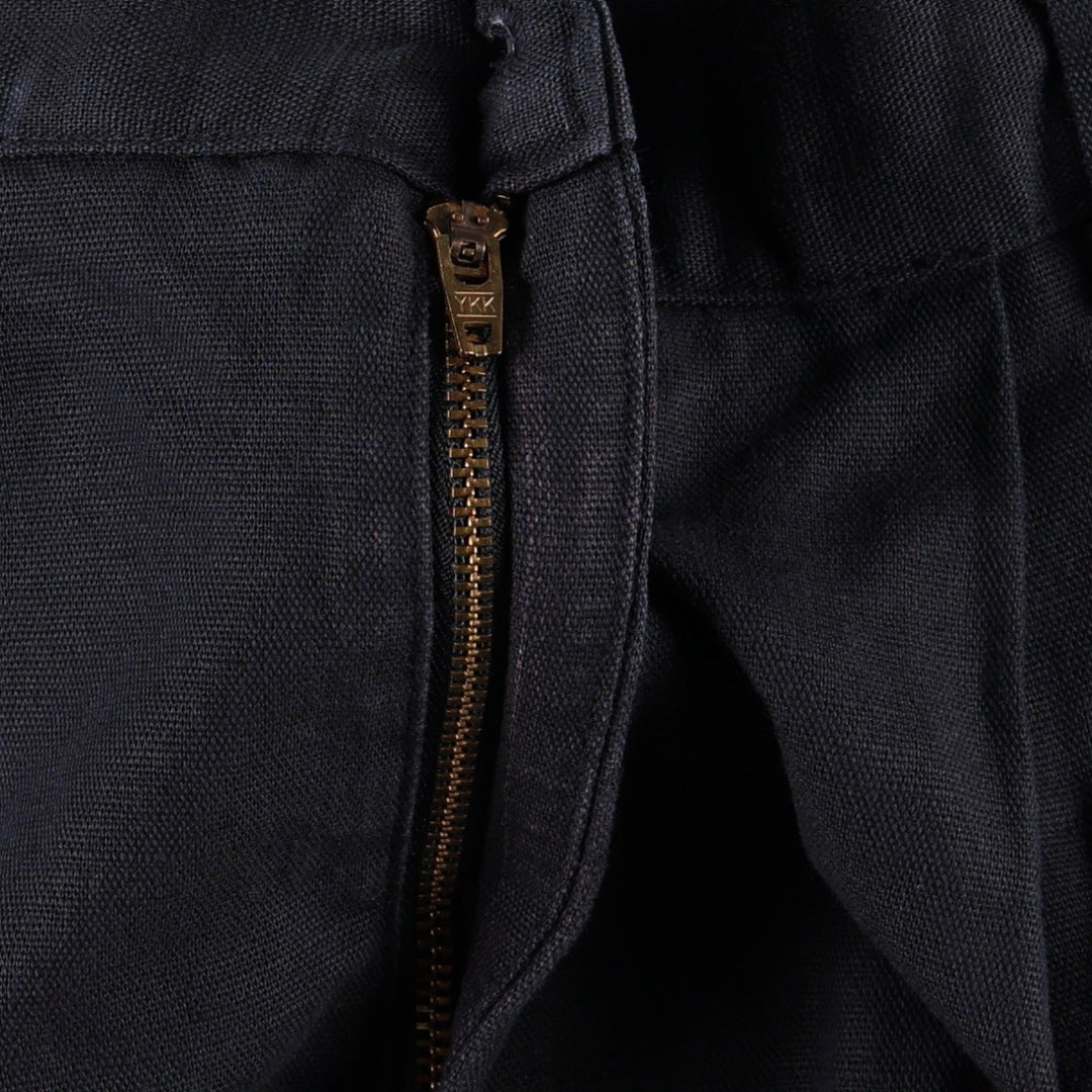 Dockers Khakis Two-Pleat Cotton x Linen Trousers, Men's Size W36 (approx.) linen navy blue type Vintage Second Hand
