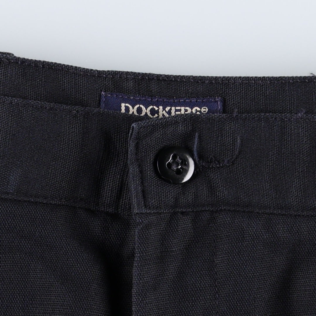 Dockers Khakis Two-Pleat Cotton x Linen Trousers, Men's Size W36 (approx.) linen navy blue type Vintage Second Hand